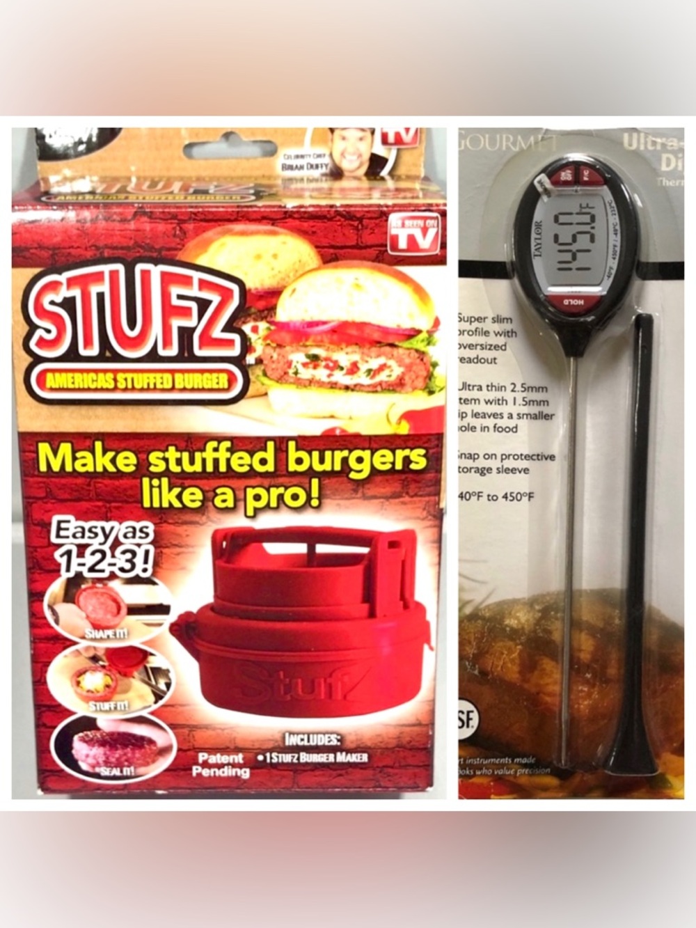 STUFZ - Americas Stuffed Burger and Ultra-Thin Digital Thermometer